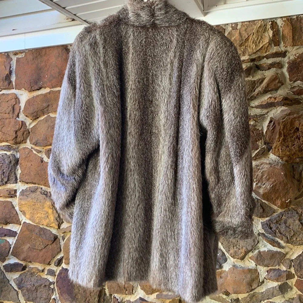 Genuine fox fur knees long L hand tailored - Picture 2 of 4